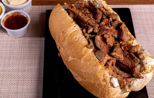 Gigio’s Pão de Alho Sanduiche — Fraldinha na Mostarda Fraldinha na Mostarda — Gigio’s Pão de Alho Sanduiche